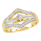 14kt Yellow Gold Marquise Diamond Marquise Bridal Wedding Engagement Ring 1/2 Cttw