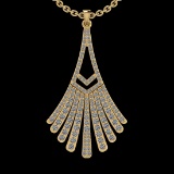 1.11 Ctw I2/I3 Diamond 10K Yellow Gold Pendant Necklace