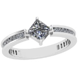 0.74 Ctw SI2/I1 Diamond Platinum Ring