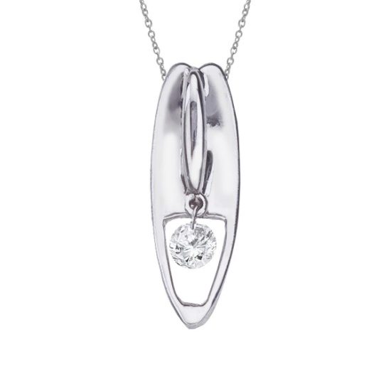 Certified 14K White Gold Dashing Diamonds Pendant