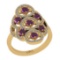 1.16 Ctw I1/I2Amethyst And Diamond 10K Yellow Gold Engagement Ring