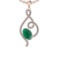 4.75 Ctw SI2/I1 Emerald And Diamond 14K Rose Gold Vintage Style Necklace