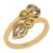 0.28 Ctw i2/i3 Treated Fancy Yellow and White Diamond 14K Yellow Gold Bypass Style Engagement Ring