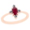 0.60 Ctw Ruby And Diamond SI2/I1 14K Rose Gold Vintage Style Ring