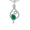 4.75 Ctw SI2/I1 Emerald And Diamond 14K White Gold Vintage Style Necklace