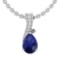 0.42 Ctw VS/SI1 Blue Sapphire And Diamond 14K Yellow Gold Pendant