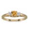 Certified 10k Yellow Gold Round Citrine And Diamond Ring