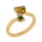 0.54 Ctw I2/I3 Multi Stone And Diamond 14K Yellow Gold Ring