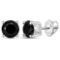 14kt White Gold Womens Round Black Color Enhanced Diamond Stud Earrings 1-1/2 Cttw