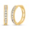 10kt Yellow Gold Womens Round Diamond Hoop Earrings 1/5 Cttw