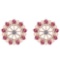 Certified 1.37 Ctw Pink Tourmaline And Diamond SI2/I1 14K Rose Gold Stud Earrings