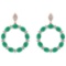 9.32 Ctw I2/I3 Emerald And Diamond 14K Rose Gold Earrings