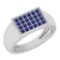 0.45 Ctw Blue Sapphire Platinum Ring