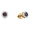 14kt Yellow Gold Womens Round Brown Diamond Flower Cluster Earrings 1/2 Cttw