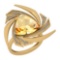 Certified 5.67 Ctw I2/I3 Citrine And Diamond 14K Yellow Gold Vintage Style Ring