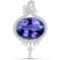 40.28 Carat Genuine Tanzanite and White Diamond 18K White Gold Pendant