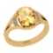 3.02 Ctw I2/I3 Citrine And Diamond 10K Yellow Gold Promises Ring