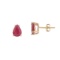 Certified 14k Yellow Gold Pear Shaped Ruby Earrings