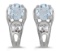 Certified 14k White Gold Round Aquamarine And Diamond Earrings