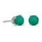 Certified Round Emerald Stud Earrings in 14k White Gold 0.38 CTW