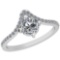 1.25 Ctw Diamond I2/I3 14K White Gold Vintage Style Ring