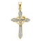 10kt Yellow Gold Womens Round Diamond Cross Heart Pendant 1/10 Cttw