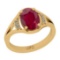 3.02 Ctw SI2/I1 Ruby And Diamond 14K Yellow Gold Promises Ring