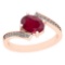 1.35 Ctw Ruby And Diamond SI2/I1 14K Rose Gold Vintage Style Ring