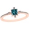 0.56 Ctw I2/I3 Treated Fancy Blue And White Diamond Platinum 14K Rose Gold Plated Ring