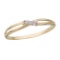 Certified 14K Yellow Gold and Diamond Bypass Promise Ring 0.03 CTW
