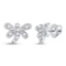 10kt White Gold Womens Round Diamond Butterfly Bug Earrings 1/8 Cttw