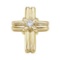 Certified 14K Yellow Gold Princess Diamond Cross Pendant