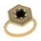 Certified 1.54 Ctw I2/I3 Treated Fancy Black and White Diamond 18K Yellow Gold Wedding Double Halo R