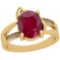 2.54 Ctw Ruby And Diamond SI2/I1 14K Yellow Gold Vintage Style Ring