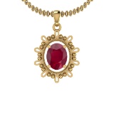 2.00 Ctw Ruby 14K Yellow Gold Necklace