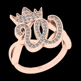 0.42 Ctw i2/i3 Diamond 10K Rose Gold (W) Alphabet Ring