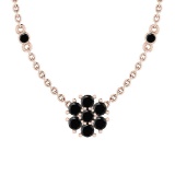 1.08 Ctw i2/i3 Treated Fancy Black Diamond 14K Rose Gold Necklace
