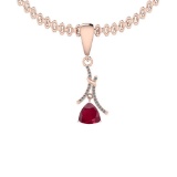 2.63 Ctw Ruby And Diamond SI2/I1 14K Rose Gold Pendant