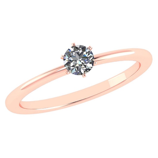 Certified 0.64 CTW E/VS1 Round Diamond Solitaire Ring 14K Rose Gold