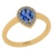0.70 Ctw I2/I3 sapphire And Diamond 10K Yellow Gold Engagement Ring