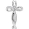 10kt White Gold Womens Round Diamond Rounded Cross Pendant 1/10 Cttw