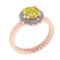 1.90 Ctw I2/I3 Treated Fancy Yellow And White Diamond 10K Rose Gold Wedding Ring