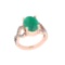 5.53 Ctw I2/I3 Emerald And Diamond 14K Rose Gold Engagement Ring