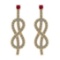 0.60 Ctw SI2/I1 Ruby And Diamond 14K Yellow Gold Earrings