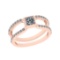 0.76 Ctw SI2/I1 Diamond Style Bezel Set 14K Rose Gold Split Shank Ring