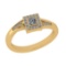0.35 Ctw SI2/I1 Diamond Style Bezel Set 14K Yellow Gold Bypass Engagement Halo Ring