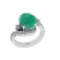 6.16 Ctw I2/I3 Emerald And Diamond 14K White Gold Engagement Ring