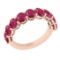 2.80 Ctw Ruby 14K Rose Gold 9 Stone Band Ring