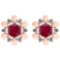 Certified 1.16 Ctw Ruby And Diamond I1/I2 10K Gold Stud Earrings