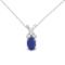 Certified 14K White Gold Sapphire Pendant with Diamonds